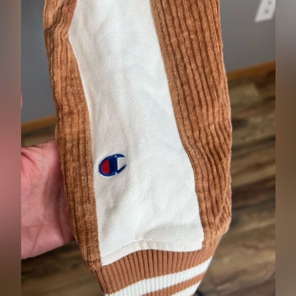 4/$25 Champion reverse weave velvet corduroy cropped hooded shirt  streetwear - Picture 8 of 12